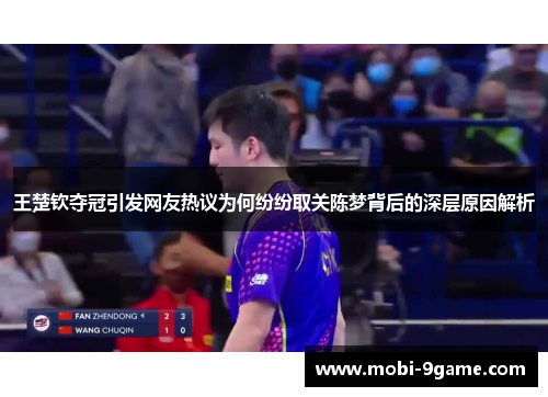 王楚钦夺冠引发网友热议为何纷纷取关陈梦背后的深层原因解析