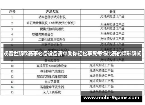 观看世预欧赛事必备设备清单助你轻松享受每场比赛的精彩瞬间